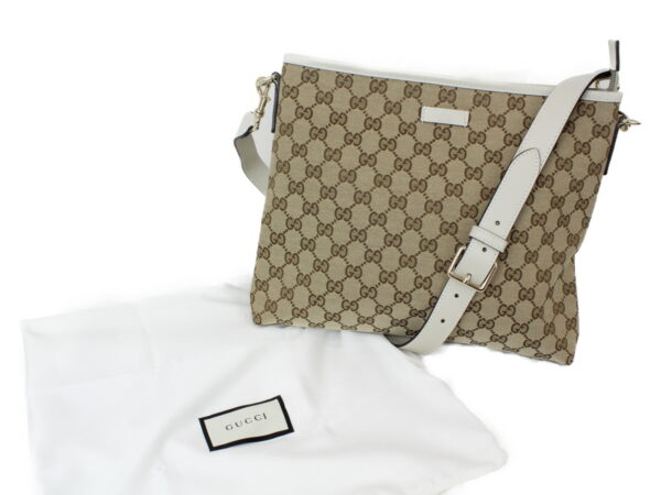 imgrc0075334449 Gucci Shoulder Bag Canvas Leather White