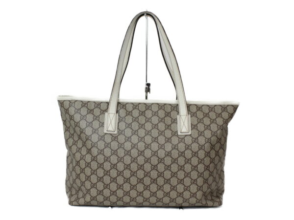 imgrc0075335231 Gucci Tote Bag Canvas Leather White