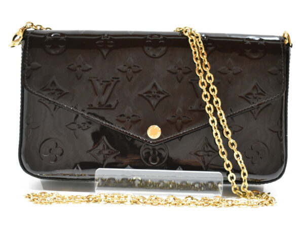 imgrc0075414328 Louis Vuitton Pochette Félicie Chain Wallet Vernis Amarant