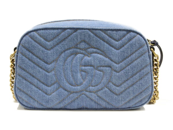 imgrc0075415548 Gucci GG Marmont Denim Shoulder Bag Navy