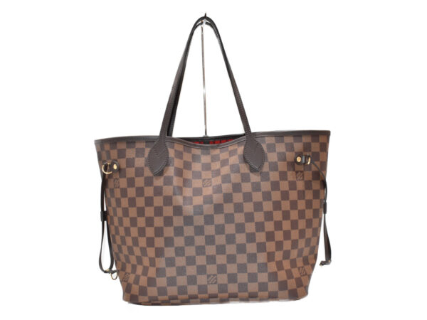 imgrc0075423267 Louis Vuitton Neverfull MM Damier Ebene Tote Bag Beige Red