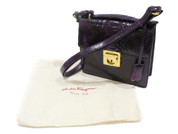 imgrc0075492326 Salvatore Ferragamo 2Way Handbag Python Purple