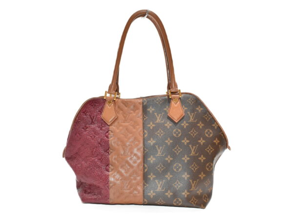 imgrc0075605894 Louis Vuitton Blocks Tote Bag Monogram Brown Beige Bordeaux