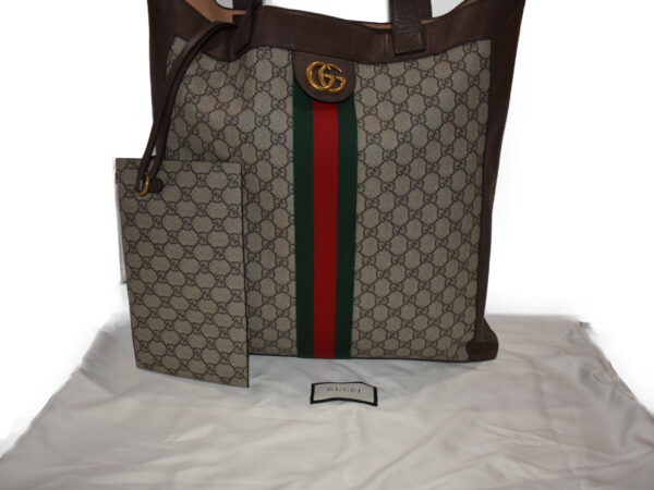 imgrc0075637199 Gucci Soft GG Supreme Large Tote Bag Canvas Brown