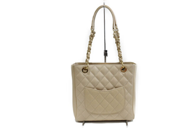 imgrc0075735813 Chanel Reprint Chain Tote Bag Beige White Caviar Skin