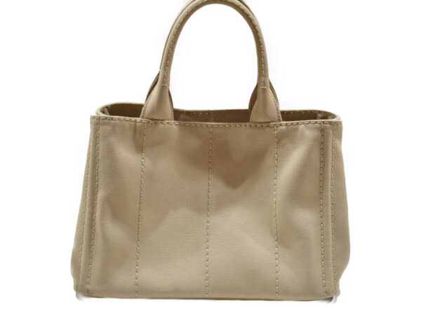 imgrc0075815548 Prada Kanapa Handbag Shoulder Bag Beige Canvas