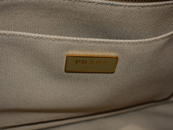 imgrc0075815554 Prada Kanapa Handbag Shoulder Bag Beige Canvas