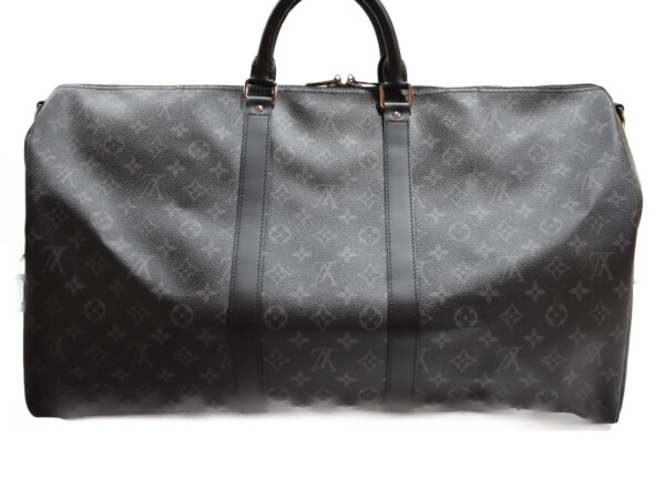 imgrc0076009328 Louis Vuitton Keepall Bandouliere 55 Travel Bag Monogram Eclipse Gray