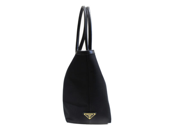 imgrc0076206060 Prada Tote Bag Canvas Leather Black