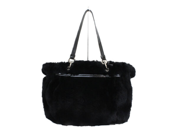 imgrc0076226009 Salvatore Ferragamo Rabbit Fur Handbag Leather Black