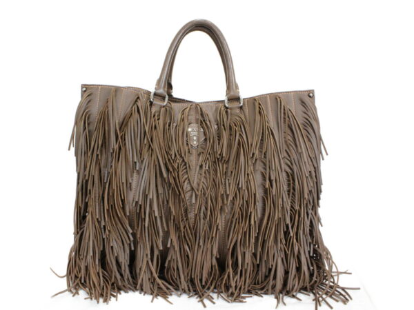 imgrc0076251852 Prada Fringe Handbag Leather 2WAY Bag Brown