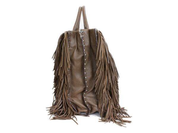 imgrc0076251854 Prada Fringe Handbag Leather 2WAY Bag Brown