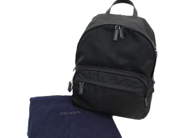 imgrc0076259788 Prada Backpack Nylon Leather Black