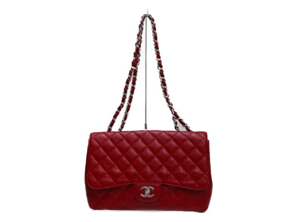 imgrc0076292671 Chanel Caviar Skin Chain Shoulder Bag Red