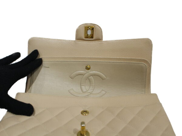 imgrc0076305152 Chanel W Flap Chain Shoulder Bag Caviar Skin Beige