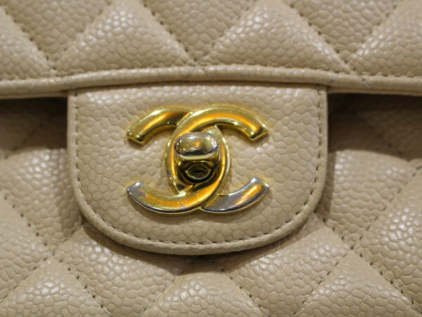 imgrc0076305157 Chanel W Flap Chain Shoulder Bag Caviar Skin Beige