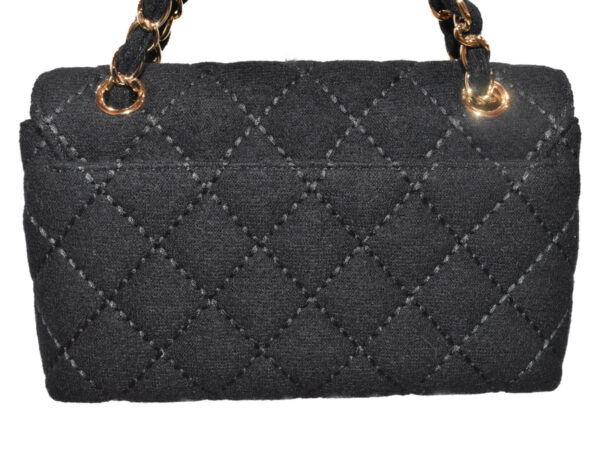 imgrc0076379003 Chanel Chain Shoulder Jersey Bag Black