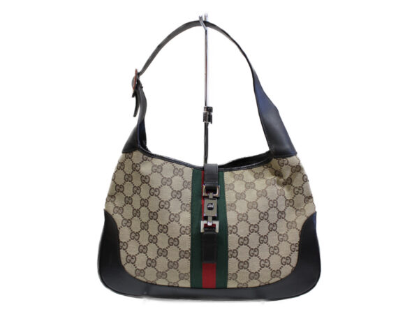 imgrc0076660175 Gucci Sherry Line Shoulder Bag Canvas Black