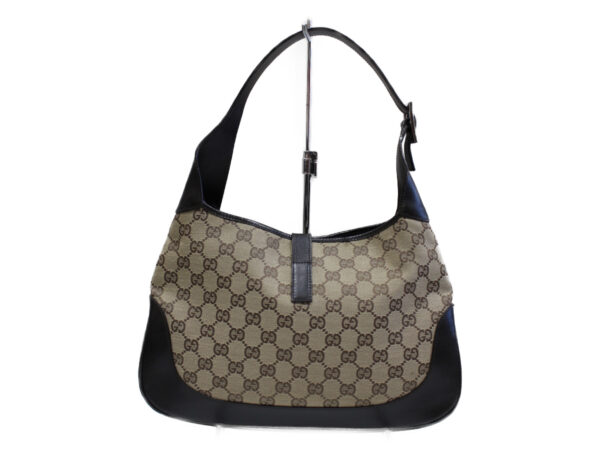 imgrc0076660178 Gucci Sherry Line Shoulder Bag Canvas Black