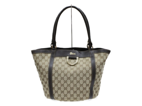 imgrc0076732936 Gucci GG Canvas Tote Bag Brown