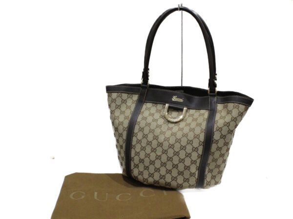 imgrc0076732988 Gucci GG Canvas Tote Bag Brown