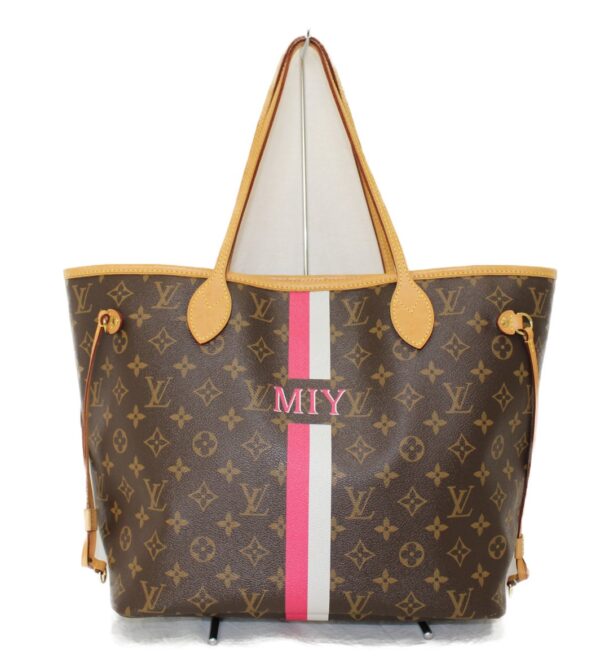 imgrc0076802119 Louis Vuitton Neverfull MM Monogram Pink Tote Bag Brown