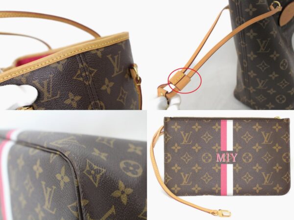 imgrc0076802127 Louis Vuitton Neverfull MM Monogram Pink Tote Bag Brown