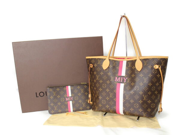 imgrc0076802129 Louis Vuitton Neverfull MM Monogram Pink Tote Bag Brown