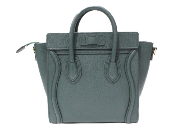 imgrc0076890759 Celine Luggage Nano Leather Shoulder Bag Green