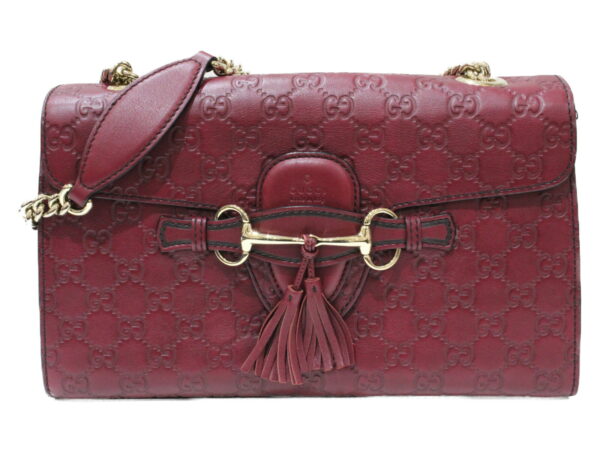 imgrc0076937541 Gucci Emily Chain Shoulder Bag Leather Red