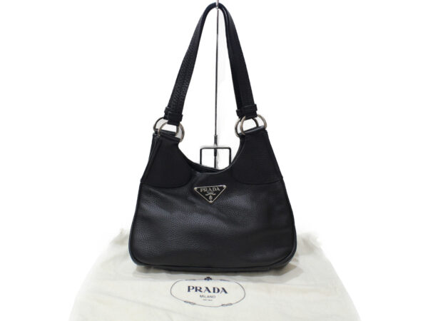 imgrc0076952918 Prada Shoulder Bag Leather Black