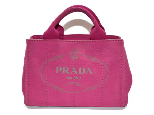 imgrc0076997439 Prada Kanapa Tote Bag Pink Canvas