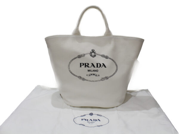 imgrc0077094723 Prada Kanapa Shoulder Bag Canvas 2WAY Tote Bag White