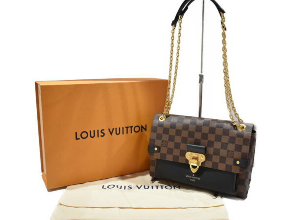 imgrc0077128583 Louis Vuitton Vavin PM Chain Bag Canvas Leather Damier Ebene Noir