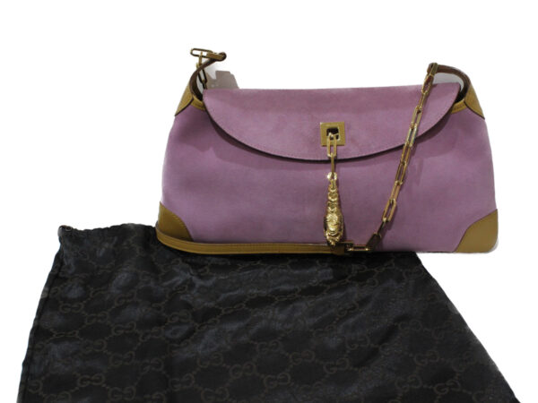 imgrc0077179102 Gucci Chain Shoulder Bag Suede Purple