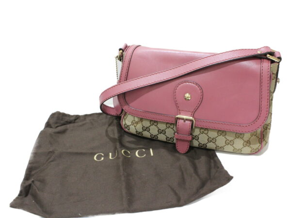 imgrc0077179180 Gucci Shoulder Bag Canvas Leather Pink