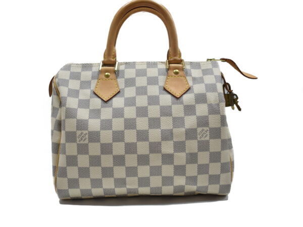 imgrc0077337189 Louis Vuitton Speedy 25 Damier Azur Handbag White