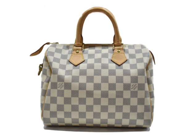 imgrc0077337190 Louis Vuitton Speedy 25 Damier Azur Handbag White