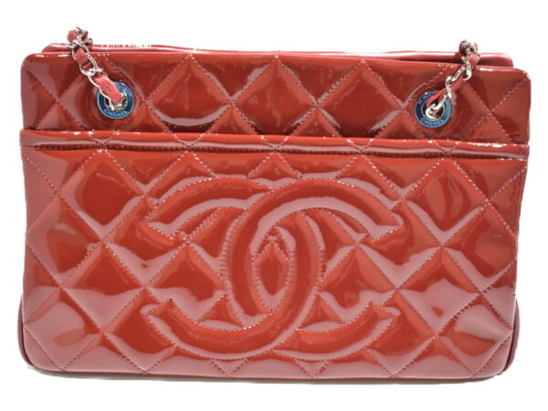 imgrc0077370775 Chanel Patent Calf Chain Tote Bag Red