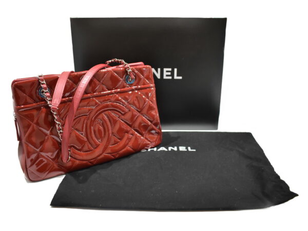 imgrc0077370783 Chanel Patent Calf Chain Tote Bag Red