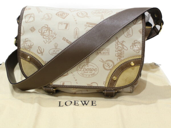 imgrc0077481272 Loewe 160th Anniversary Shoulder Bag Canvas Leather Beige