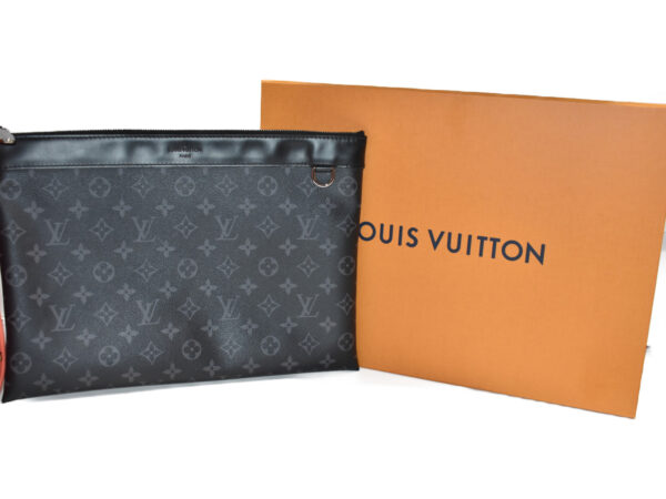 imgrc0077535819 Louis Vuitton Pochette Discovery Clutch Bag Monogram Eclipse Gray