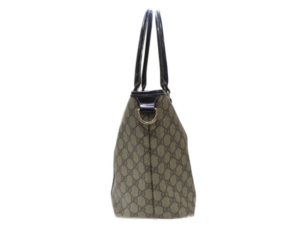 imgrc0077615638 Gucci GG Supreme Tote Bag Canvas Leather Beige Brown