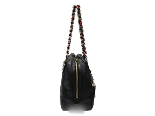 imgrc0077710834 Gucci Chain Shoulder Bag Leather Black