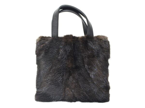 imgrc0077729411 Loewe Mink Fur Mini Tote Leather Black Brown