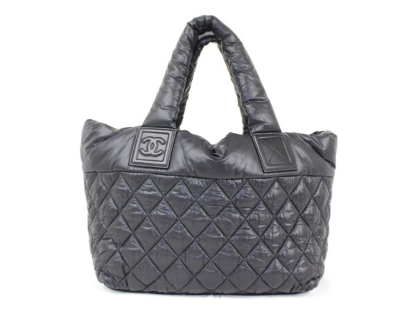 imgrc0077933787 Chanel Coco Cocoon Handbag Black Nylon Leather