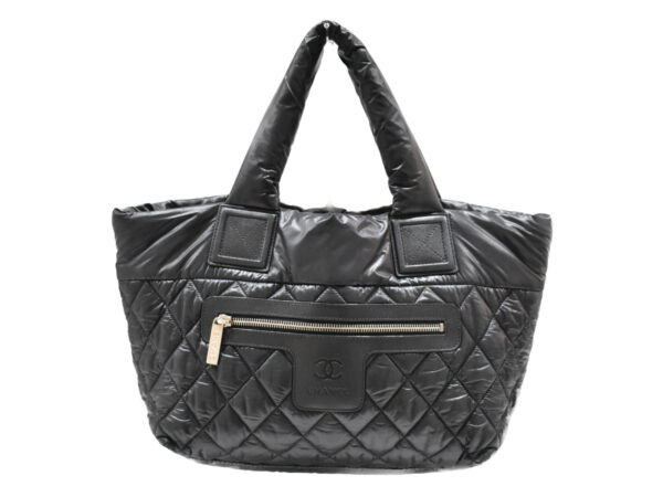 imgrc0078314355 Chanel Coco Cocoon Nylon Leather Handbag Black