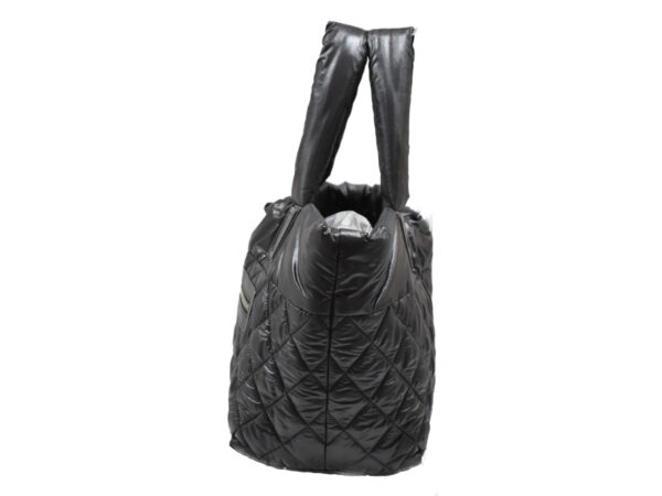 imgrc0078314357 Chanel Coco Cocoon Nylon Leather Handbag Black