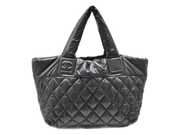 imgrc0078314358 Chanel Coco Cocoon Nylon Leather Handbag Black