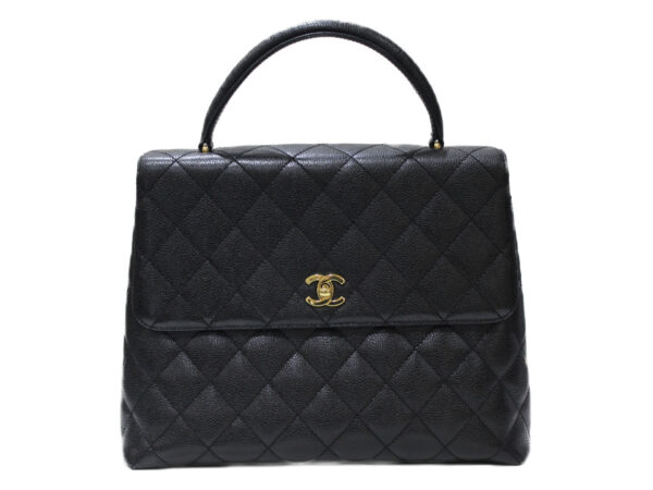 imgrc0078706067 Chanel Caviar Skin Matelasse Handbag Black